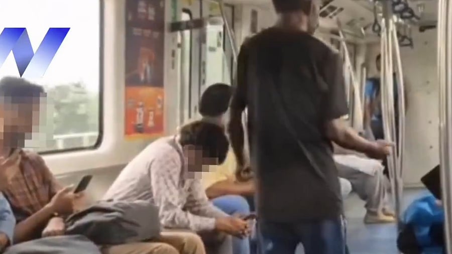 <div class="paragraphs"><p>A video grab showing a man begging on the metro train.</p></div>