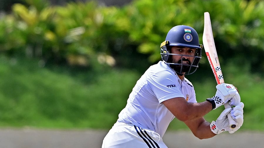 <div class="paragraphs"><p>Karun Nair scored a solid 73 on his first innings back for Karnataka on the first day of the Ranji Trophy opener against Saurashtra. </p></div>