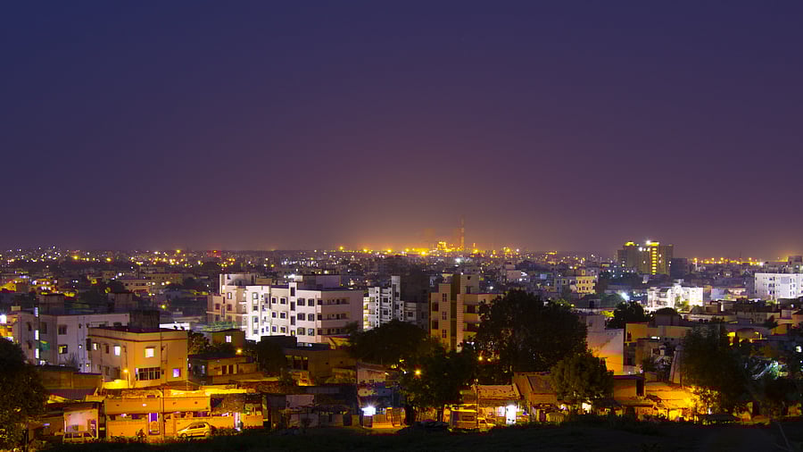 <div class="paragraphs"><p>Image of a well lit city representing electricity in India.</p></div>