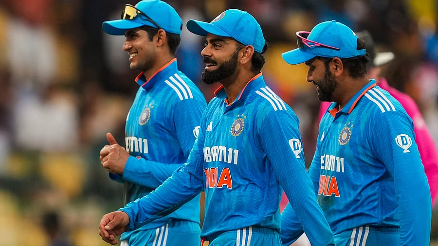 <div class="paragraphs"><p>Colombo: India's new ODI captain Shubman Gill, Rohit Sharma, and Virat Kohli.</p></div>