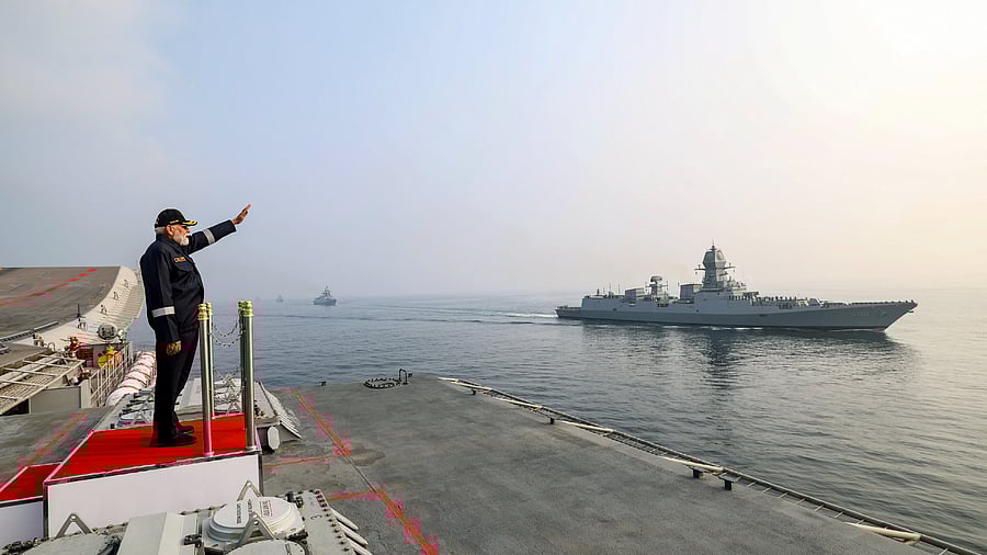 <div class="paragraphs"><p>PM Modi celebrates Diwali with naval personnel.</p></div>