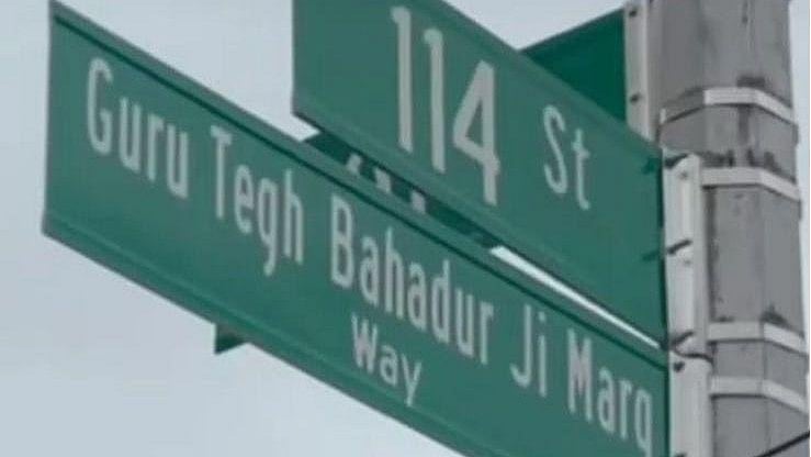 <div class="paragraphs"><p>Signboard of the&nbsp;Guru Tegh Bahadur Ji Marg Way.</p></div>