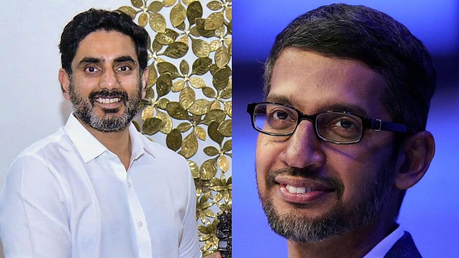 <div class="paragraphs"><p>Nara Lokesh (L) and&nbsp;Sundar Pichai (R).&nbsp;</p></div>