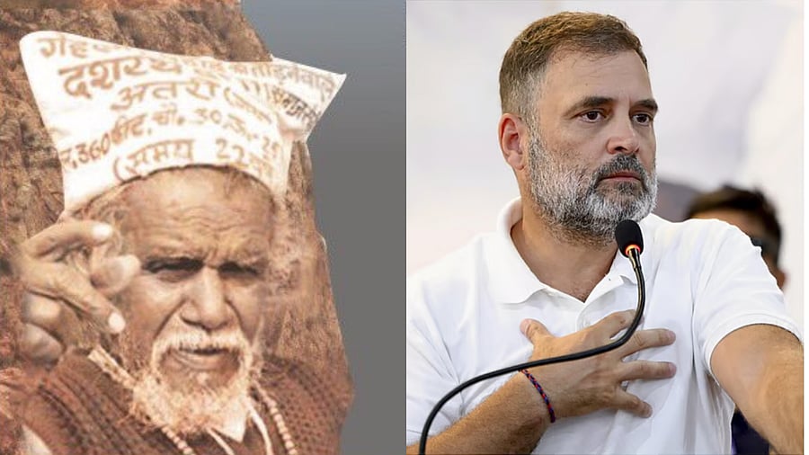<div class="paragraphs"><p>Dashrath Manjhi (L) and Rahul Gandhi (R).</p></div>