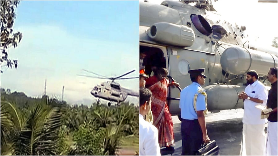 <div class="paragraphs"><p>The landing was originally planned at Nilackal near Pamba, but it was changed to Pramadam due to inclement weather.</p></div><div class="paragraphs"><p></p></div>