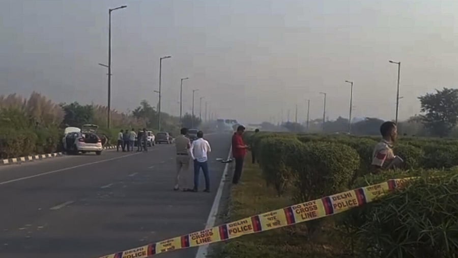 <div class="paragraphs"><p>People gather after at least four gangsters, including wanted Ranjan Pathak, have reportedly been shot dead in an encounter conducted by a joint team of Delhi Police Crime Branch and Bihar Police, in Rohini area, New Delhi, Thursday.</p></div>