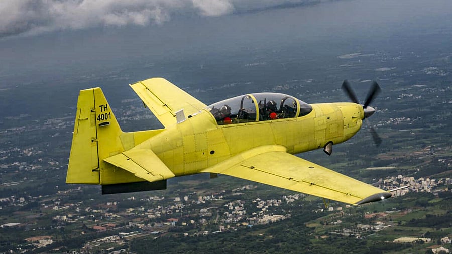 <div class="paragraphs"><p> Hindustan Turbo Trainer-40 (HTT-40) Series Production aircraft, TH 4001.</p></div>