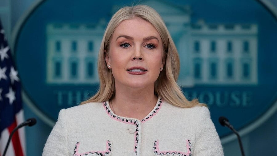 <div class="paragraphs"><p>White House Press Secretary Karoline Leavitt holds a press briefing at the White House in Washington, D.C., U.S.</p></div>