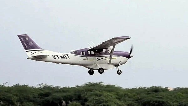 <div class="paragraphs"><p>The aircraft to be used for the first cloud-seeding trial in the national capital takes off from Kanpur.</p></div>