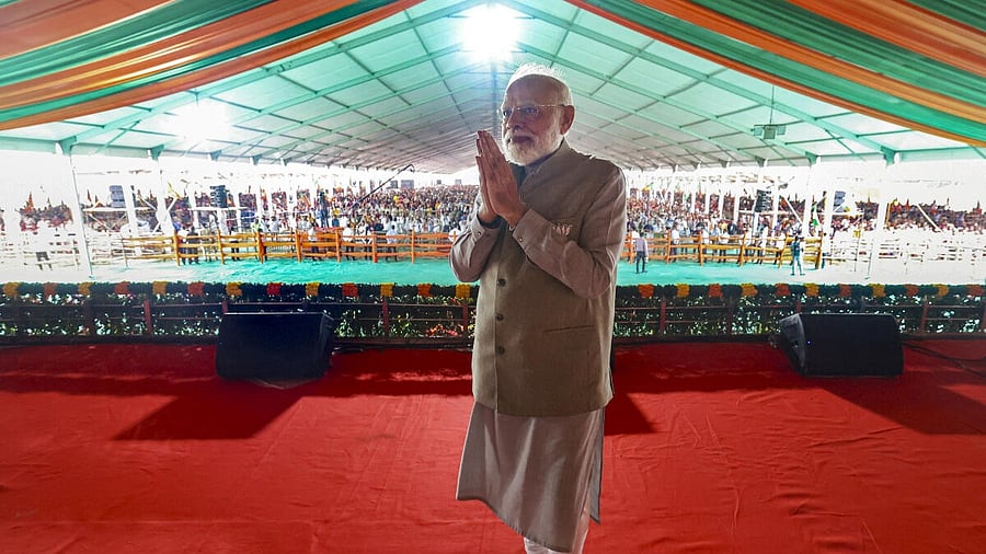 <div class="paragraphs"><p>Prime Minister Narendra Modi during a public rally ahead of the Bihar Assembly elections, in Muzaffarpur, Bihar.</p></div>