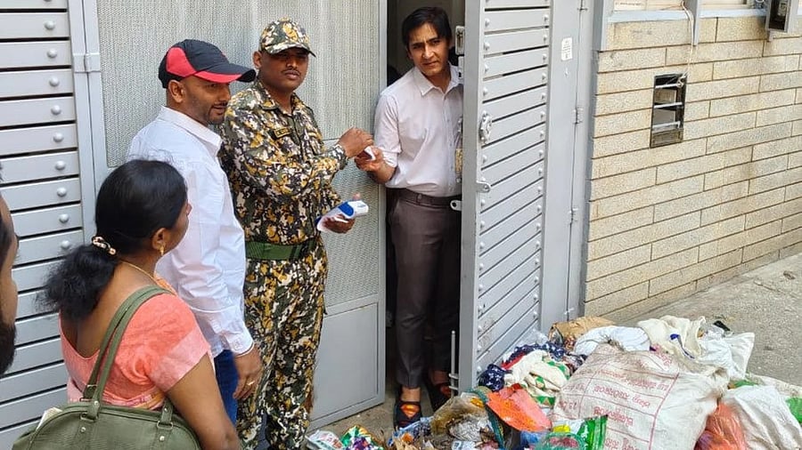 Garbage dumped in front of a house in Bengaluru on Thursday.