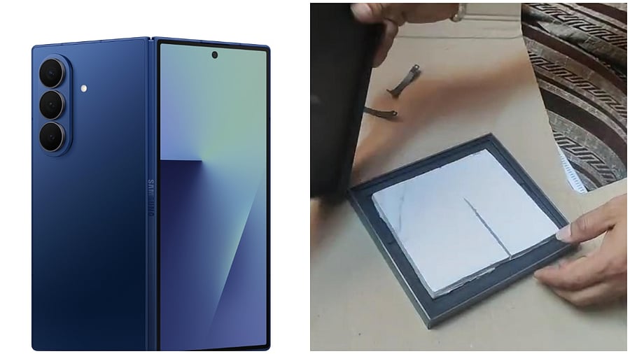 <div class="paragraphs"><p>The Samsung Galaxy Z Fold 7(L), A screengrab from the unboxing video recorded by the victim. </p></div>