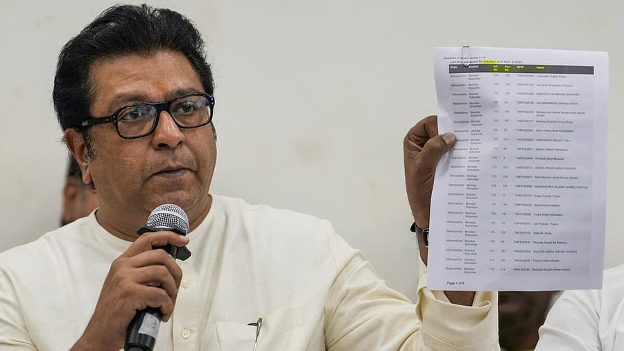<div class="paragraphs"><p>Maharashtra Navnirman Sena chief Raj Thackeray during a joint press conference of opposition leaders, in Mumbai.</p></div>