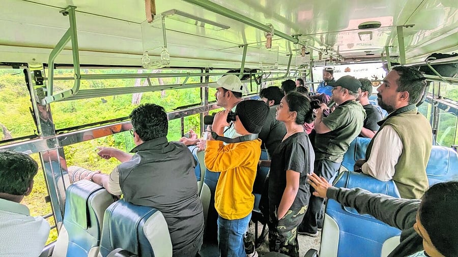 <div class="paragraphs"><p>Tourists enjoying a Safari trip at Bandipur Tiger Reserve. </p></div>