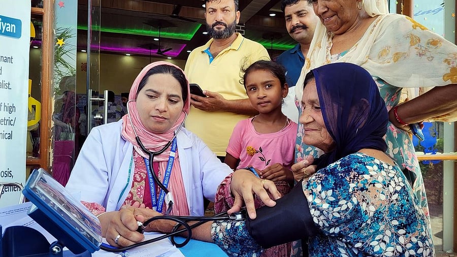 <div class="paragraphs"><p>Health camp organised under '<em>Swasth Nari–Sashakt Parivar</em>' campaign</p></div>