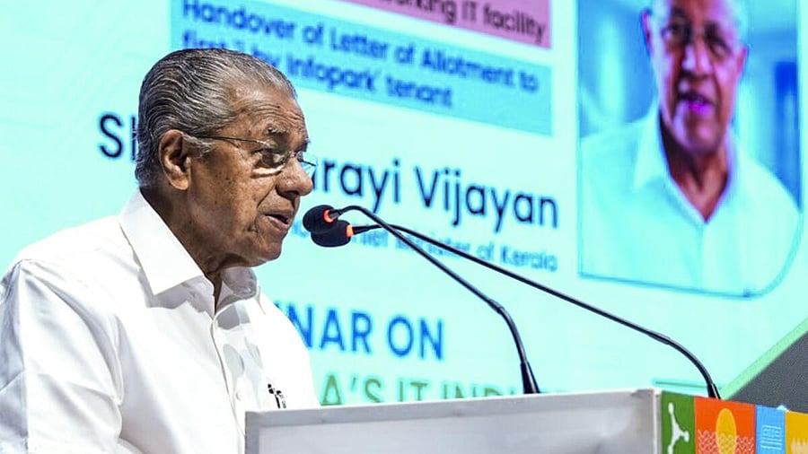 <div class="paragraphs"><p>Kerala Chief Minister Pinarayi Vijayan addresses the gathering during the 'Recode Kerala 2025' event organised under Vision 2031.</p></div>