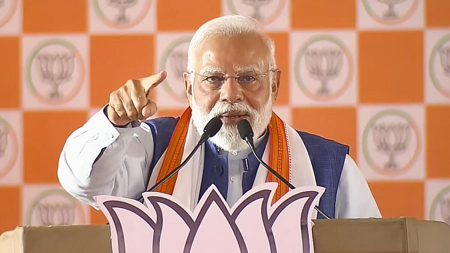 <div class="paragraphs"><p>Prime Minister Narendra Modi addresses a public meeting ahead of Bihar Assembly elections, in Arrah, Bihar.</p></div>