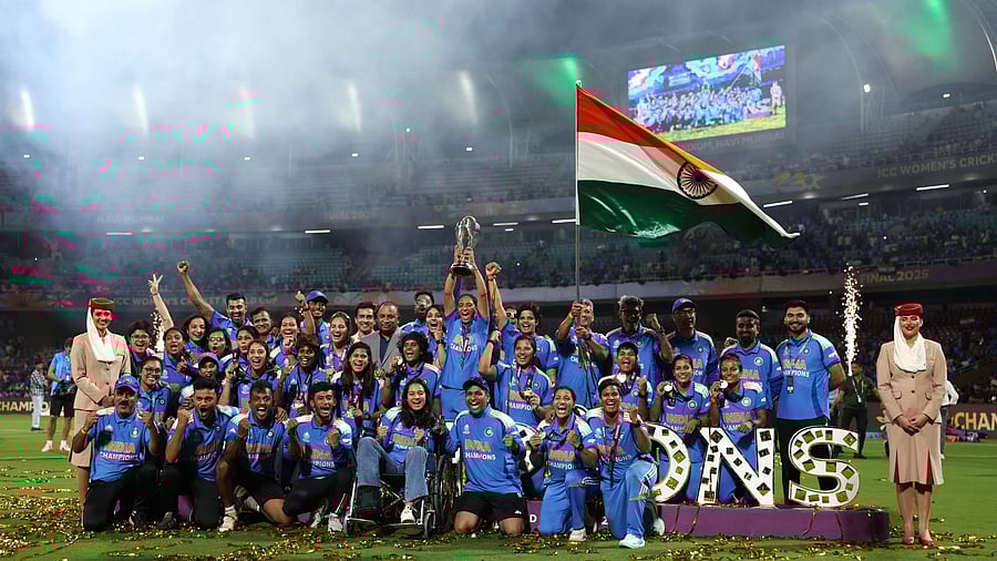 <div class="paragraphs"><p>"Rahega sab se upar, hamara Tiranga!… ham hai Team India, ham hai Team India!" (Our tri-colour would fly high) echoed deep into the triumphant night as the squad sung their hearts out.</p></div>
