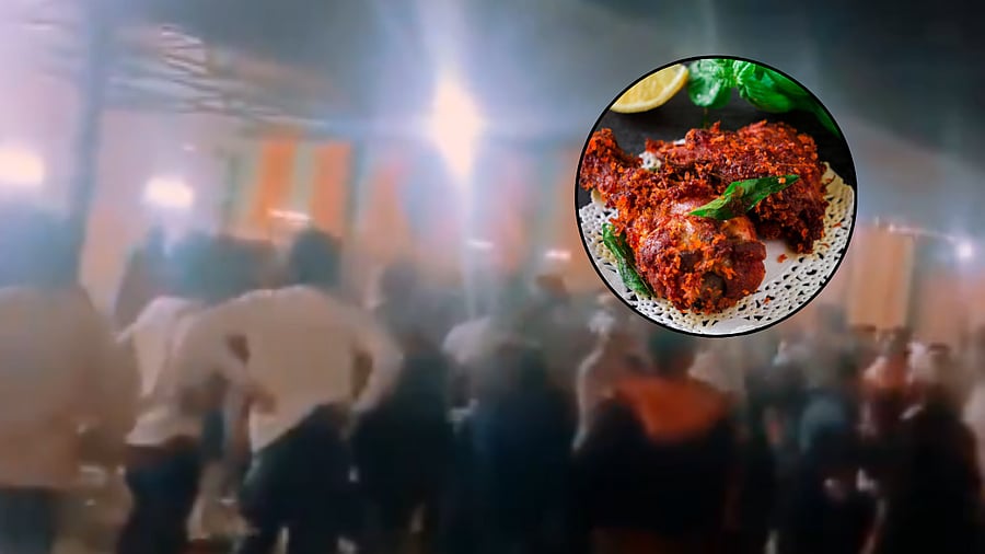 <div class="paragraphs"><p>In a dramatic incident from Uttar Pradesh’s Bijnor, a wedding feast turned into a battleground as the guests from the bride and groom sides traded blows with each other allegedly over chicken fry.</p></div>