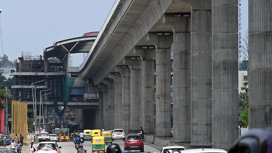 <div class="paragraphs"><p>A file photo of metro construction on Bannerghatta Road.</p></div>