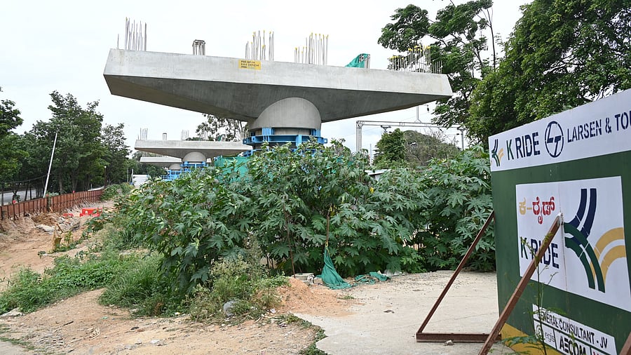 <div class="paragraphs"><p>A view of the suburban railway project work at Hebbal. </p></div>