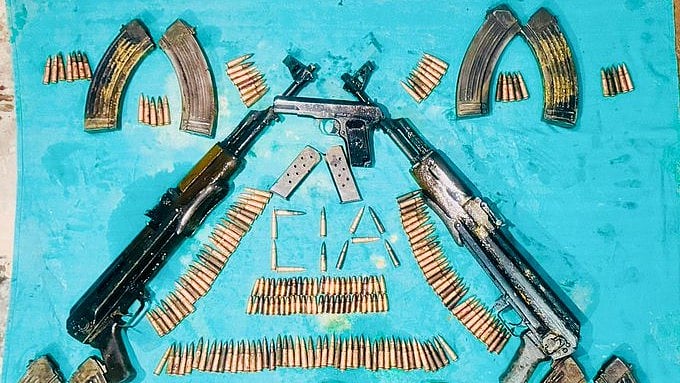 <div class="paragraphs"><p>The recovered arms include two AK-series assault rifles, a .30 bore pistol and 10 magazines.</p></div>