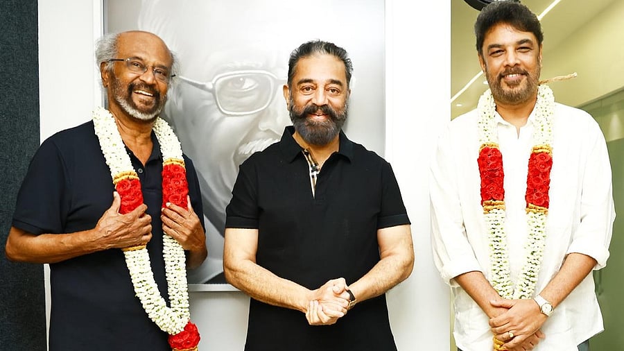 <div class="paragraphs"><p>Producer Kamal Haasan flanked by Rajinikanth and Sundar C.</p></div>