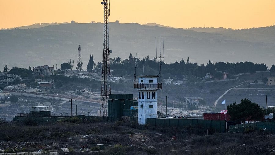 <div class="paragraphs"><p>A UN outpost sits in south Lebanon near the border with Israel, as seen from the Israeli side.</p></div>