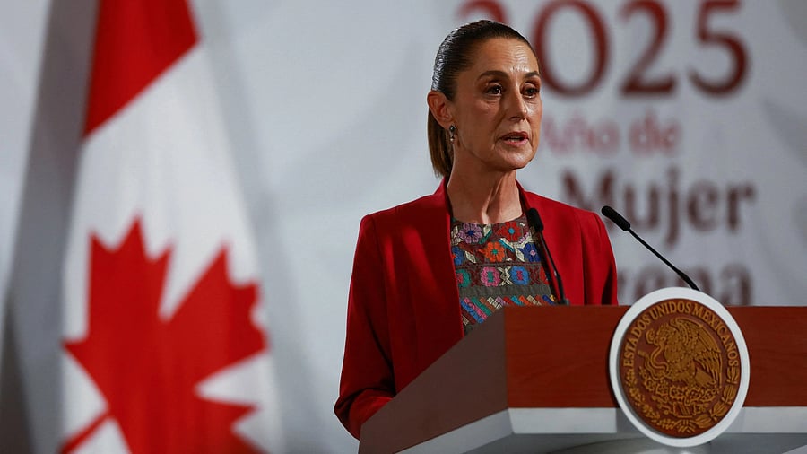 <div class="paragraphs"><p>Mexican President Claudia Sheinbaum speaks during a press conference.</p></div>