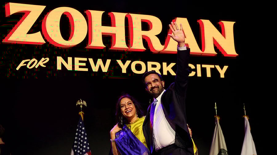 <div class="paragraphs"><p>Zohran Mamdani with his filmmaker-mother Mira Nair after winning the 2025 New York City mayoral race. Credit: Reuters</p></div>