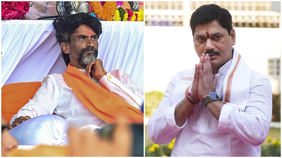 <div class="paragraphs"><p>Manoj Jarange-Patil(L), NCP leader Dhananjay Munde</p></div>