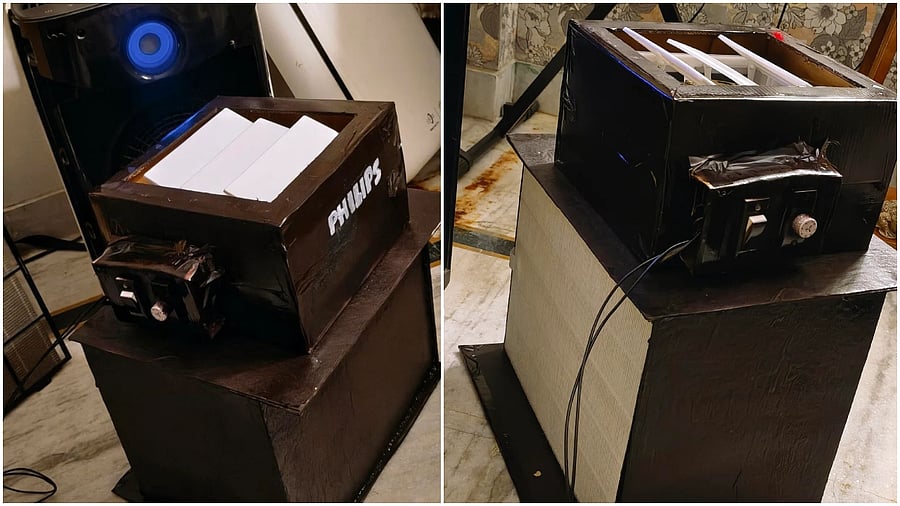 <div class="paragraphs"><p>Images of the air purifier built by the redditor.</p></div>
