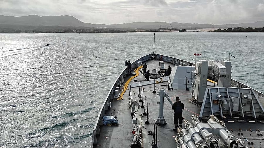 <div class="paragraphs"><p>INS Sahyadri is at Guam for participation in the multilateral exercise Malabar, the Indian Navy said.</p></div>