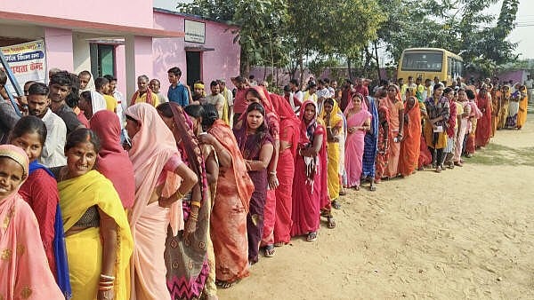 <div class="paragraphs"><p>Voters wait in queues to cast their votes during the second and final phase of the Bihar Assembly elections, in Nawada</p></div>
