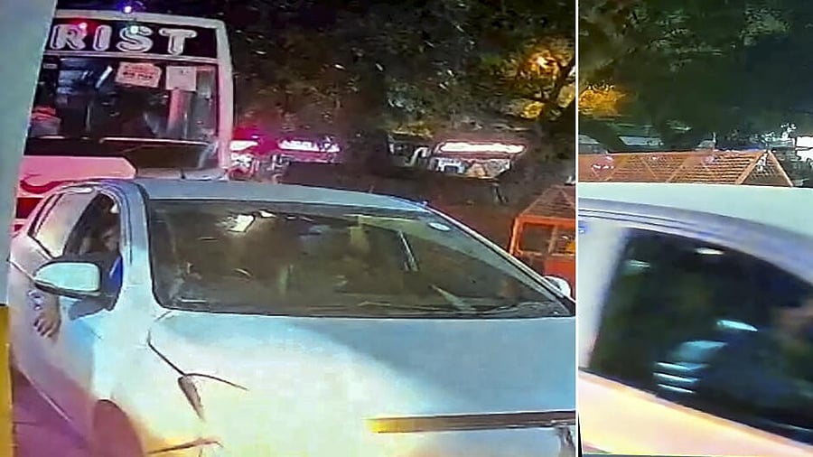 <div class="paragraphs"><p>In this combo of two screengrabs, CCTV visuals of the suspect and the car involved in the blast near Red Fort metro station on Monday night</p></div>