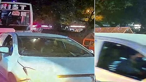 <div class="paragraphs"><p>In this combo of two screengrabs, CCTV visuals of the suspect and the car involved in the blast near Red Fort on Monday night, which claimed lives of at least 12 people in Delhi.</p></div>