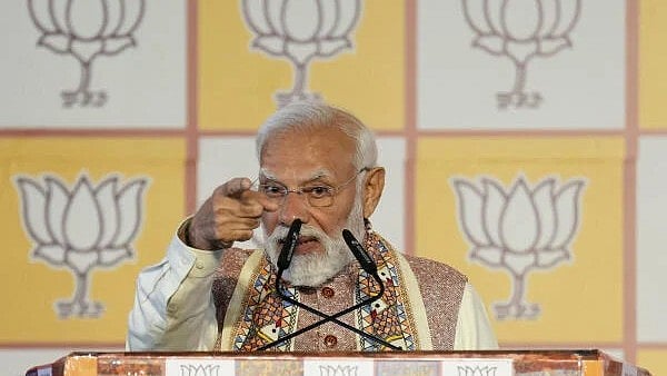 <div class="paragraphs"><p>PM Modi at BJP headquarters.</p></div>