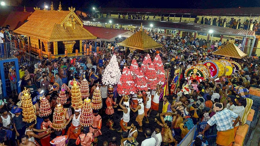 <div class="paragraphs"><p>Devotees at the Sabarimala temple.</p></div>