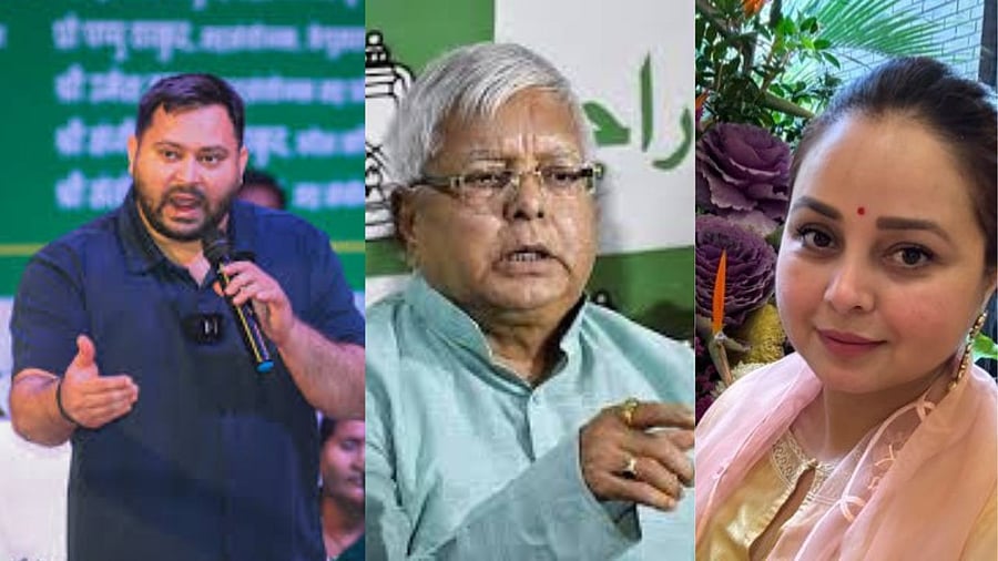 <div class="paragraphs"><p>Tejashwi Yadav (left), Lalu Yadav (centre), and Rohini Acharya</p></div>