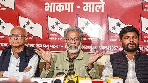 <div class="paragraphs"><p>CPI (ML) Liberation General Secretary Dipankar Bhattacharya addresses a press conference, in Patna</p></div>