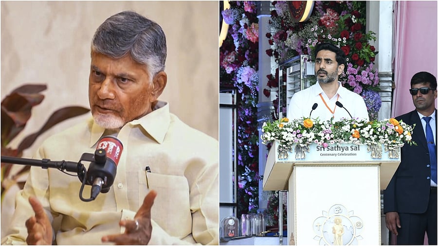 <div class="paragraphs"><p>Chandrababu Naidu (left) and Nara Lokesh.</p></div>