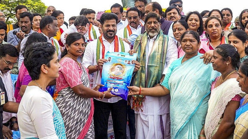 <div class="paragraphs"><p>Telangana Chief Minister A Revanth Reddy during launch of the 'Indiramma Cheera Scheme', under which Indiramma sarees will be provided to one crore women in the state, on the birth anniversary of former prime minister Indira Gandhi, in Hyderabad.</p></div>
