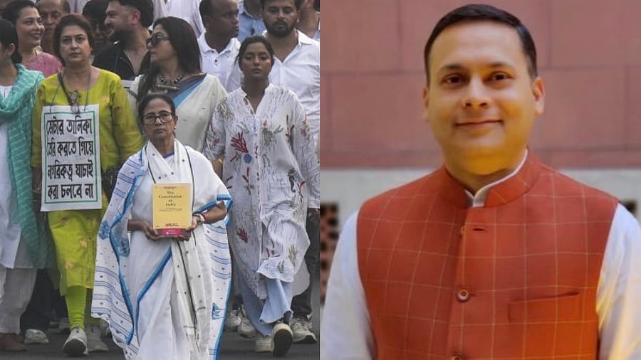 <div class="paragraphs"><p>West Bengal Chief Minister&nbsp;Mamata Banerjee (L) and&nbsp;BJP's co-incharge in National Information &amp; Technology Dept Amit Malviya.</p></div>