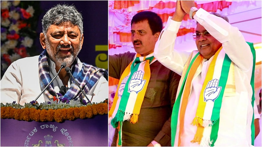 <div class="paragraphs"><p>Karnataka deputy CM DK Shivakumar(L) DK Suresh with CM Siddaramaiah</p></div>