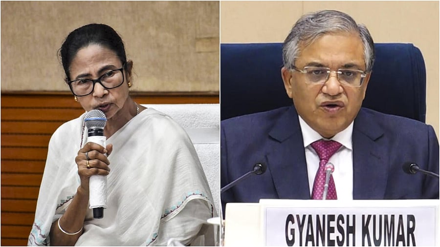 <div class="paragraphs"><p>West Bengal&nbsp;Chief Minister Mamata Banerjee and Chief Election Commissioner Gyanesh Kumar.</p></div>