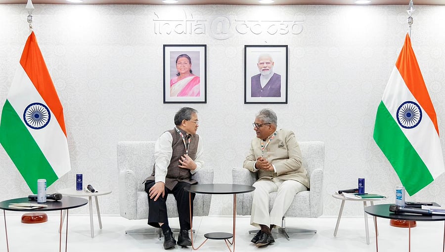 <div class="paragraphs"><p>Environment Minister Bhupender Yadav with China's Special Envoy for Climate Change Liu Zhenmin.</p></div>