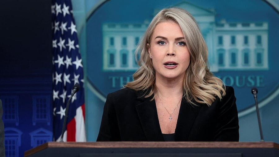<div class="paragraphs"><p>White House Press Secretary Karoline Leavitt holds a press briefing at the White House in Washington, DC, US.</p></div>