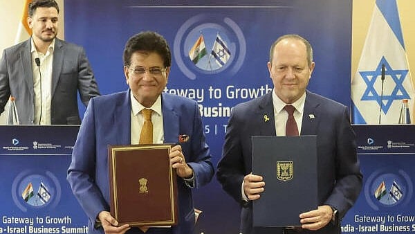 <div class="paragraphs"><p>Union Minister Piyush Goyal with Minister of Economy and Industry of Israel Nir Barkat.</p></div>