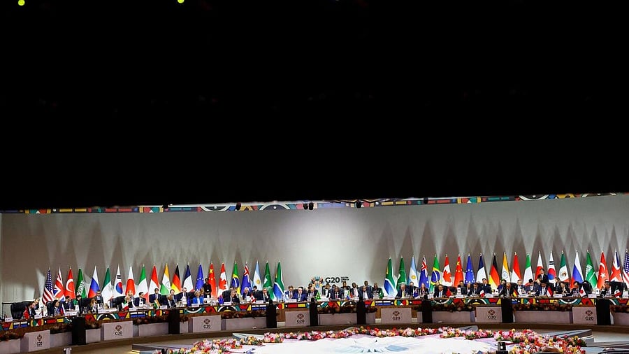 <div class="paragraphs"><p>Leaders attend a plenary session on the opening day of the G20 Summit, in Johannesburg.</p></div>