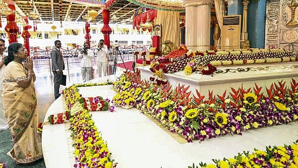 <div class="paragraphs"><p>President Droupadi Murmu during the birth centenary celebrations of Sathya Sai Baba, at Puttaparthi in Sri Sathyasai district, Andhra Pradesh.</p></div>